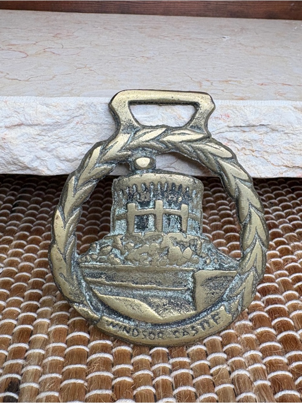 Vintage Solid Brass Horse Harness Bridle Parade Medallion Windsor Castle